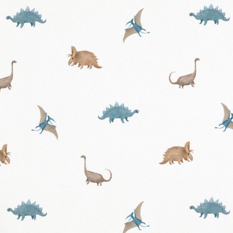 GOTS jersey di cotone Dinosauri contenti stampa digitale – avorio,  image number 1