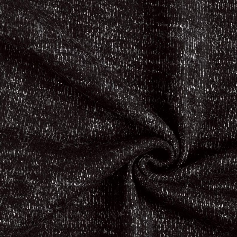 Tessuto in maglia misto lana melange glitterata – nero/argento effetto metallizzato, image number 4