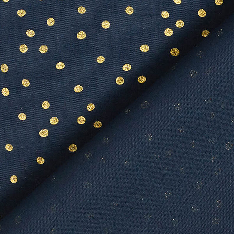 tessuto in cotone popeline Punti fini – blu notte/oro, image number 4