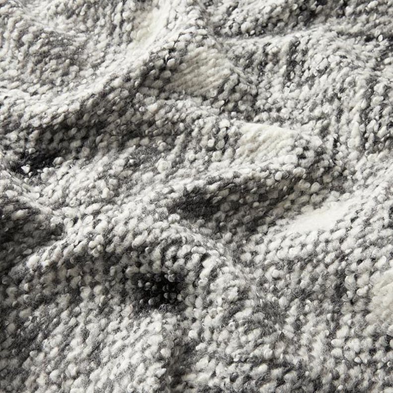 Maglia bouclé in misto lana a rombi grandi – grigio,  image number 2
