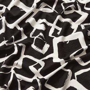 jersey di viscosa Diamanti sparsi – nero/avorio, 