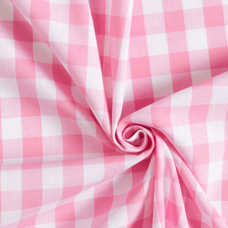 tessuto in cotone Quadro vichy 1,7 cm – rosa/bianco,  image number 3