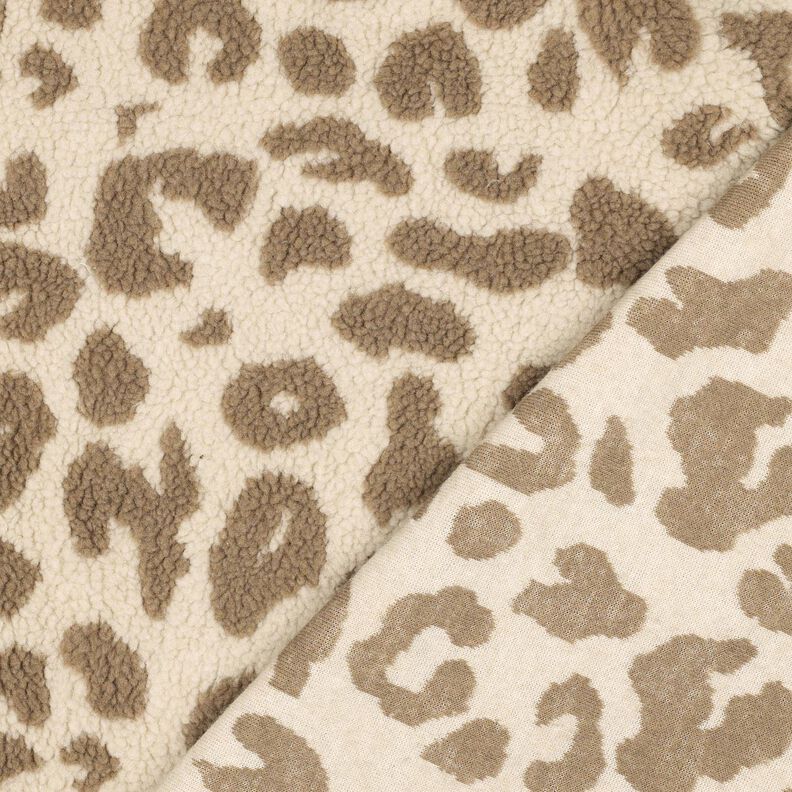 tessuto peluche leopardo – naturale/talpa scuro, image number 4