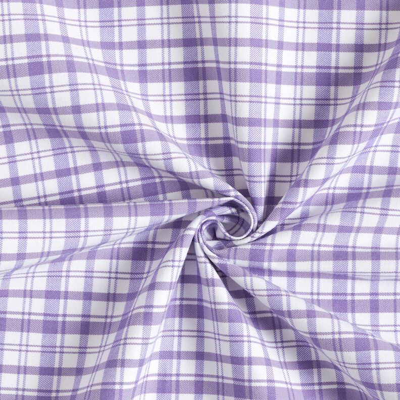 Cotone elasticizzato a quadri – bianco/lavanda,  image number 4