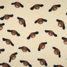 tessuto peluche teste di cane | Poppy Fabrics – beige chiaro/marrone nerastro,  thumbnail number 1