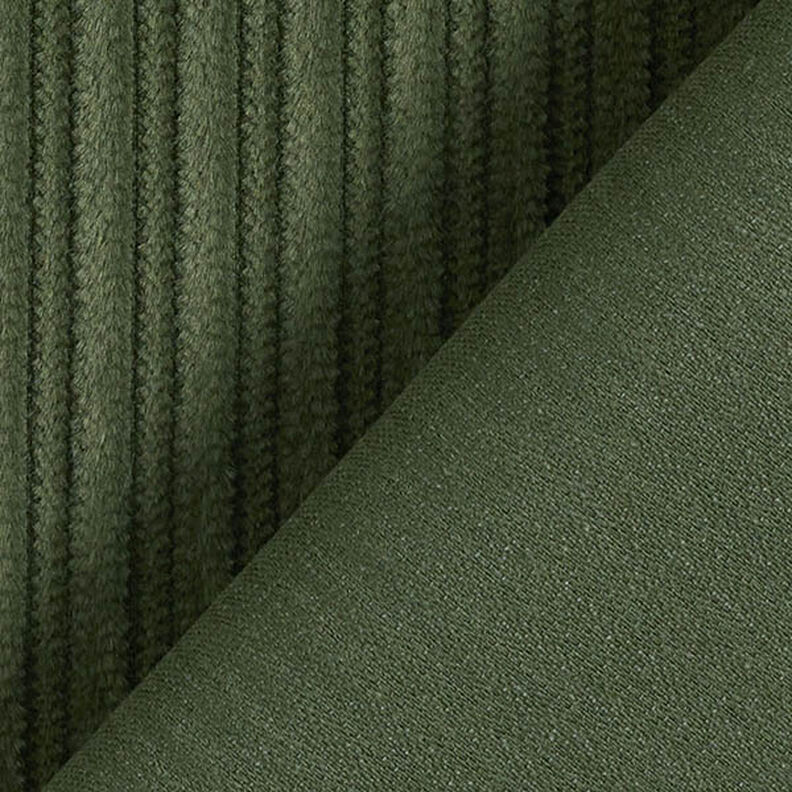 Velluto a coste fantasia largo e stretto – verde oliva, image number 3
