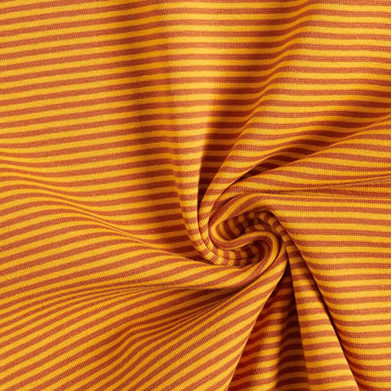 tessuto tubolare per polsini, righe sottili – terracotta/giallo,  image number 3
