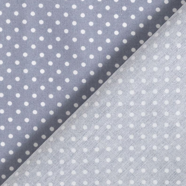 popeline di cotone Mini pois Polka – blu acciaio/bianco, image number 4