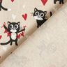 tessuto arredo mezzo panama Gatti innamorati – naturale/rosso,  thumbnail number 4