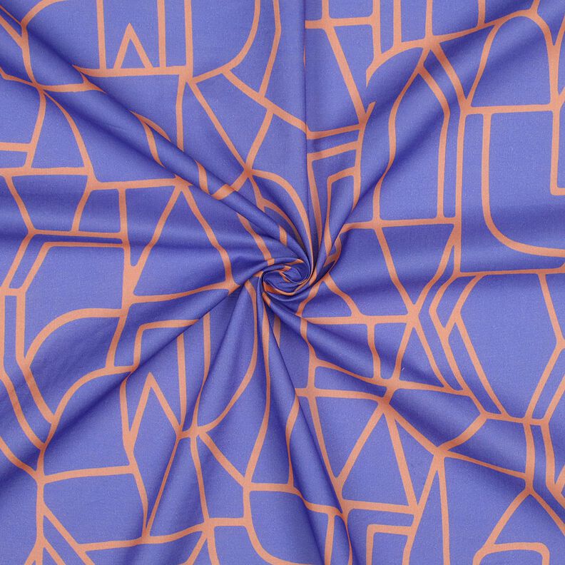 Voile di cotone Town | Nerida Hansen – lilla bluastro/arancio pesca,  image number 3