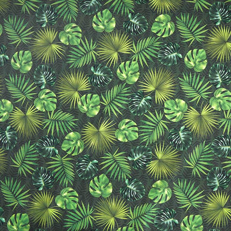 Tessuti da esterni canvas foglie di palma – verde oliva,  image number 1
