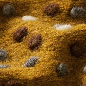 tessuto in maglia di lana, pallini colorati – giallo curry, 