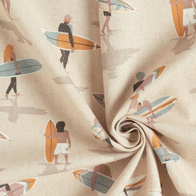 tessuto arredo mezzo panama Surfista – eucalipto/naturale, image number 3