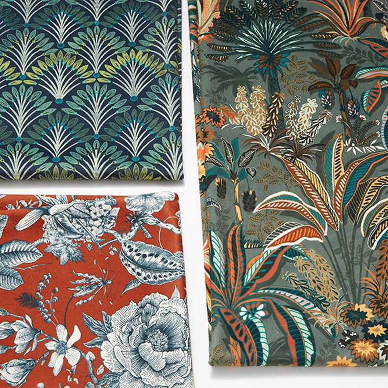 velluto arredo Eleganti ventagli – petrolio,  image number 6