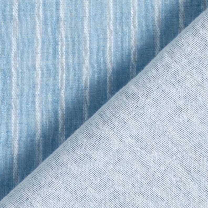 mussolina / tessuto doppio increspato Righe tinte in filo | Poppy Fabrics – blu brillante/bianco,  image number 4