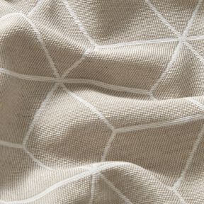 tessuto arredo Jacquard Cubi moderni &ndash; anacardo/avorio, 
