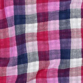 mussolina / tessuto doppio increspato Quadri double face | Poppy Fabrics &ndash; lill&agrave;/blu marino | Resto 50cm, 