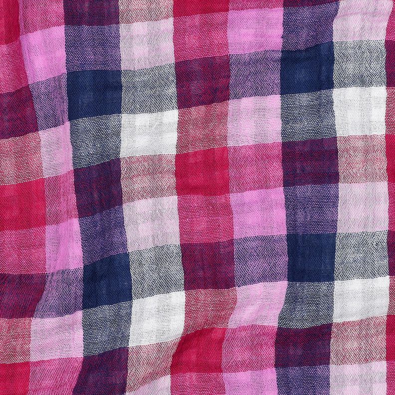 mussolina / tessuto doppio increspato Quadri double face | Poppy Fabrics – lillà/blu marino,  image number 2