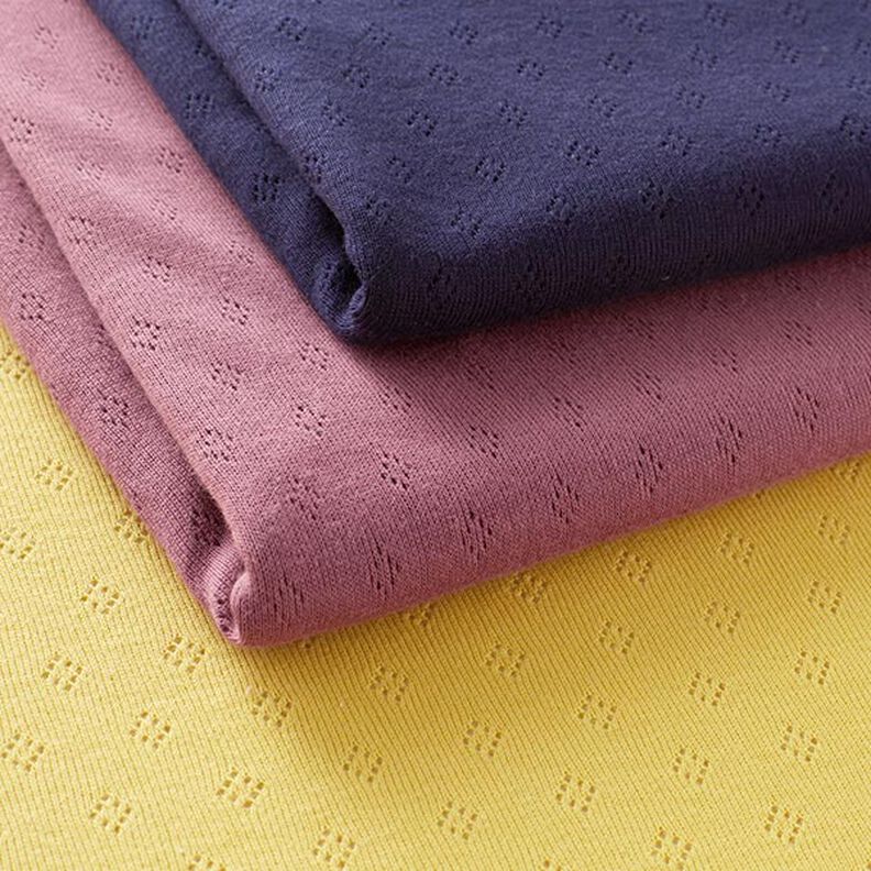 jersey maglia fine con motivi traforati – violetto pastello,  image number 6