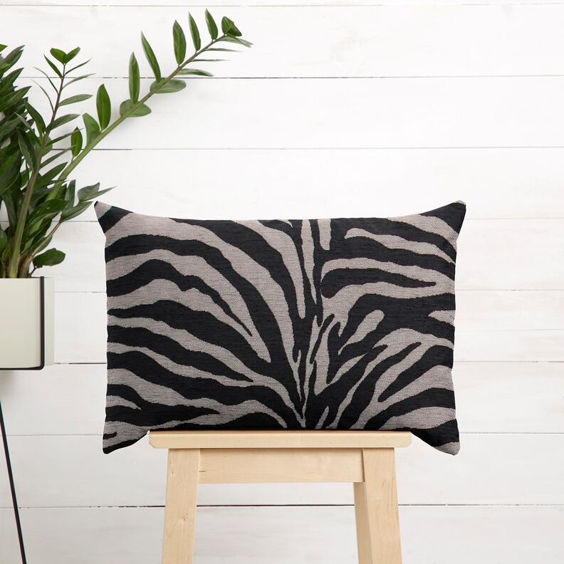 tessuto da tappezzeria Jacquard zebra – nero/grigio, image number 9
