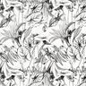 misto lino viscosa Piante tropicali – bianco lana/nero,  thumbnail number 1
