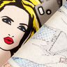 tessuto arredo mezzo panama fumetto pop art – bianco,  thumbnail number 3