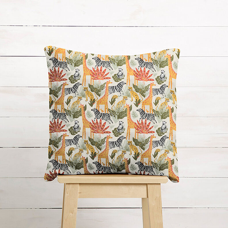tessuto in cotone cretonne safari – beige chiaro/verde oliva,  image number 6