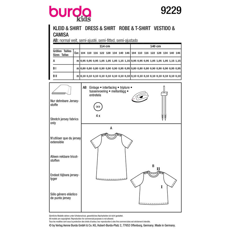 Vestito / Camicia | Burda 9229 | 104-146,  image number 7