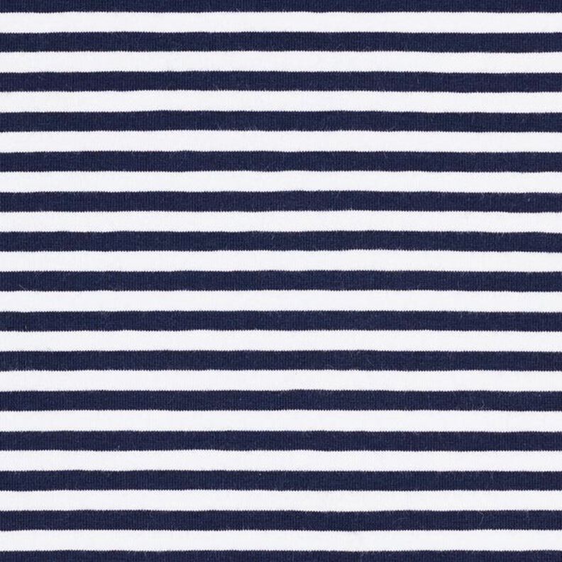 jersey di cotone righe sottili – blu marino/bianco,  image number 1