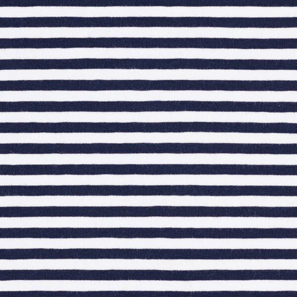jersey di cotone righe sottili – blu marino/bianco,  image number 1