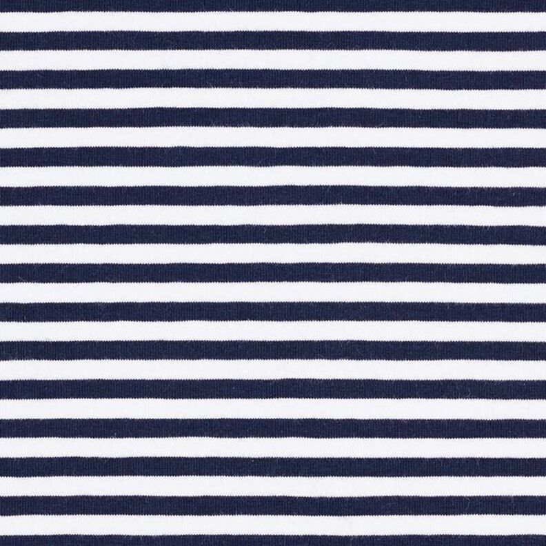 jersey di cotone righe sottili – blu marino/bianco,  image number 1