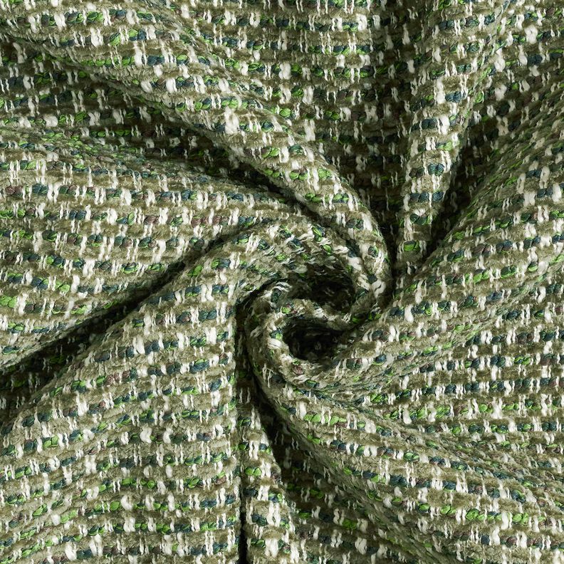 tessuto da tappezzeria Aspetto bouclé colorato – pino scuro/crema, image number 1