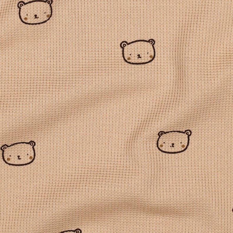 Jersey a nido d’ape orsetti | Poppy Fabrics – rosa antico scuro/melanzana, image number 2