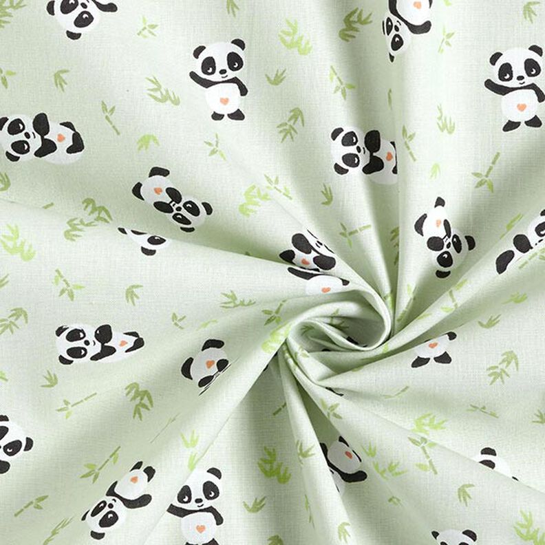 tessuto in cotone cretonne panda coccolone – verde,  image number 3