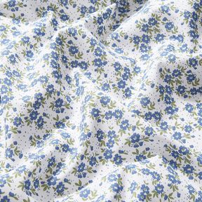 popeline di cotone Mare di boccioli – colore blu jeans/bianco, 