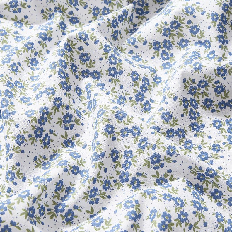 popeline di cotone Mare di boccioli – colore blu jeans/bianco, image number 2