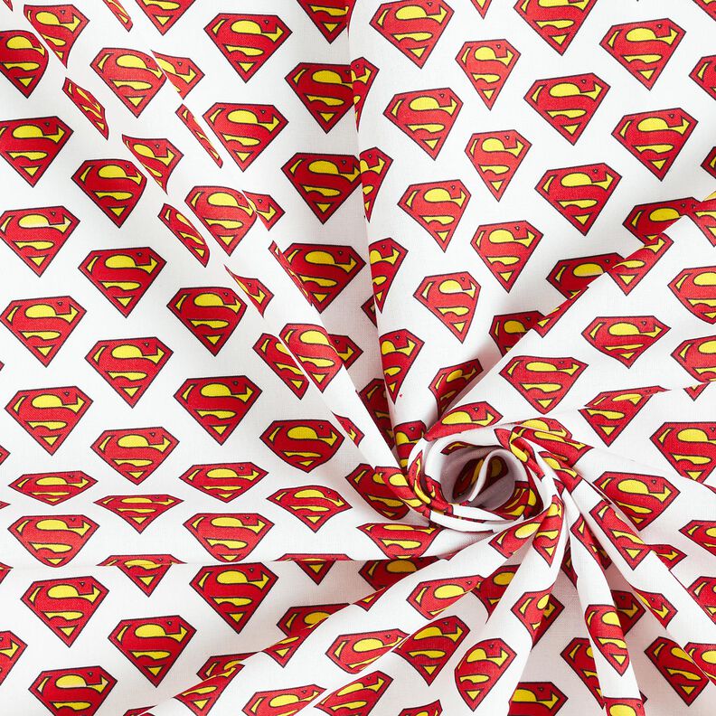 popeline di cotone Logo Superman Tessuto oggetto di licenza | DC Comics – bianco,  image number 3