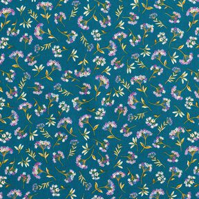 tessuto in cotone cretonne fiori delicati – blu oceano, 