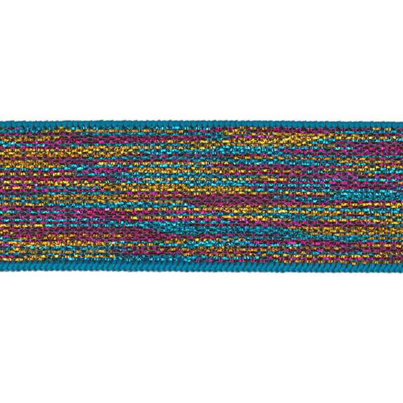 nastro elastico [ Larghezza: 25 mm ] – blu turchese/pink,  image number 1