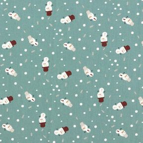 tessuto in cotone popeline Dolci pupazzi di neve – canna palustre, 
