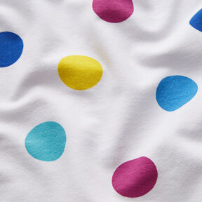 French terry, felpa estiva Pois colorati – bianco, 
