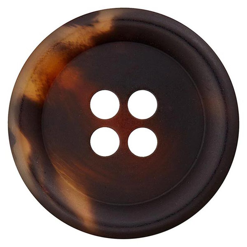 bottone in poliestere, 4 fori – marrone scuro,  image number 1
