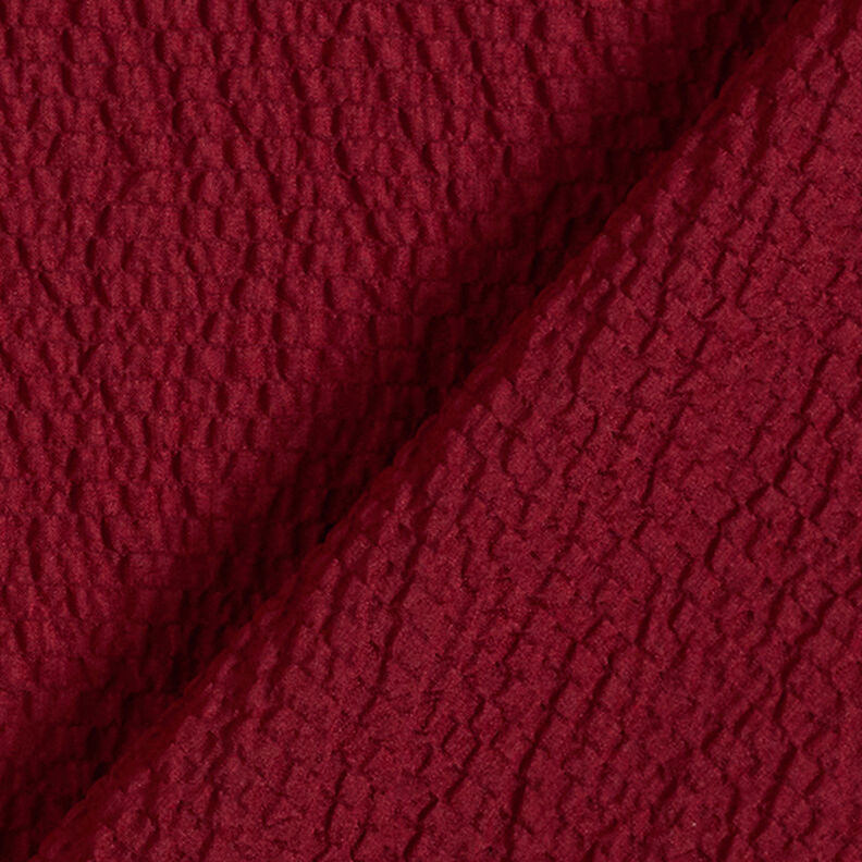 Tessuto leggero cloqué in tinta unita – rosso Bordeaux,  image number 4