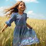 chambray Arcobaleno brillante stampa laminata | Poppy Fabrics – colore blu jeans/mix di colori,  thumbnail number 6