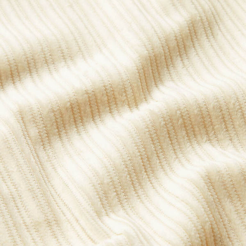 Velluto a coste fantasia largo e stretto – bianco lana,  image number 2