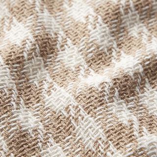 Tessuto per cappotti in cotone scozzese – bianco/beige scuro, 