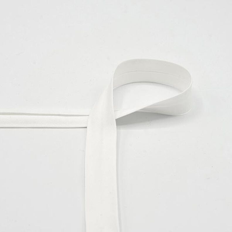 Nastro in sbieco in cotone popeline [20 mm] – bianco,  image number 1