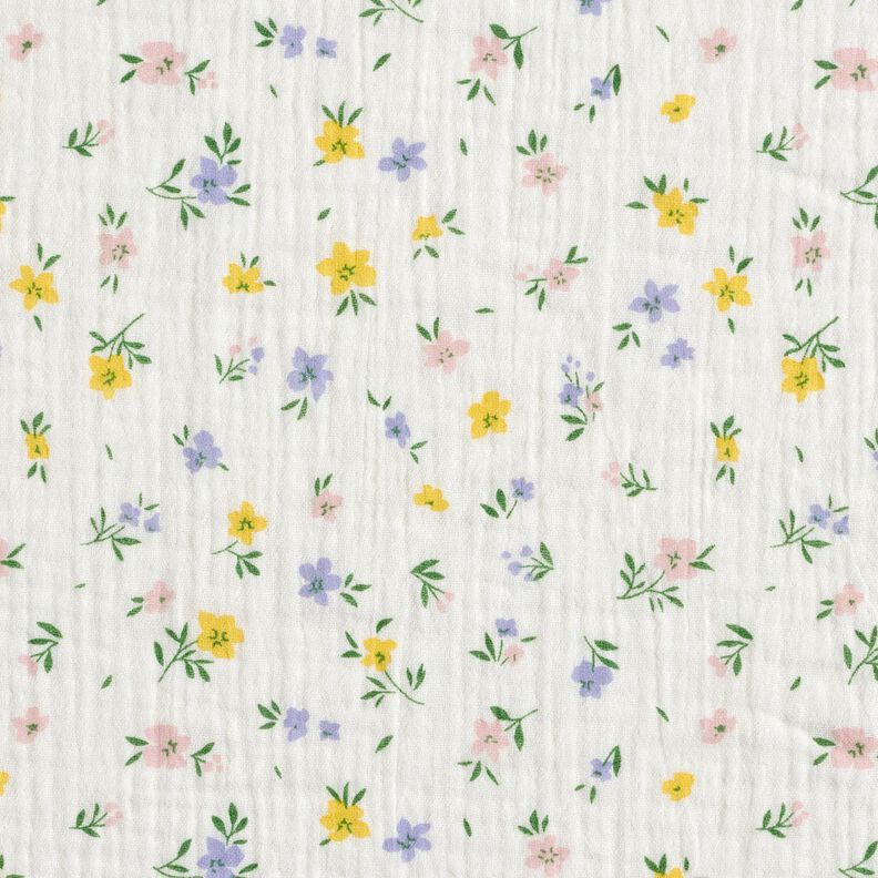 mussolina / tessuto doppio increspato Piccoli fiorellini | Poppy Fabrics – avorio,  image number 1
