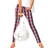 Pantalone elasticizzato a quadri larghi – nero/rosa fucsia acceso,  thumbnail number 5