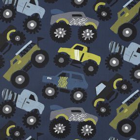 popeline di cotone Monster trucks | Poppy Fabrics – blu marino, 